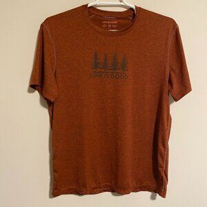 Life is Good Men's Active T-shirt Burnt Orange Size Medium
